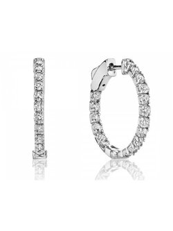 White Gold 1.00ctw Inside Out Diamond Hoops