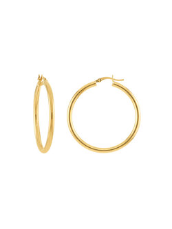 Yellow Gold 3mm x 40mm Polished Hoop Earrings