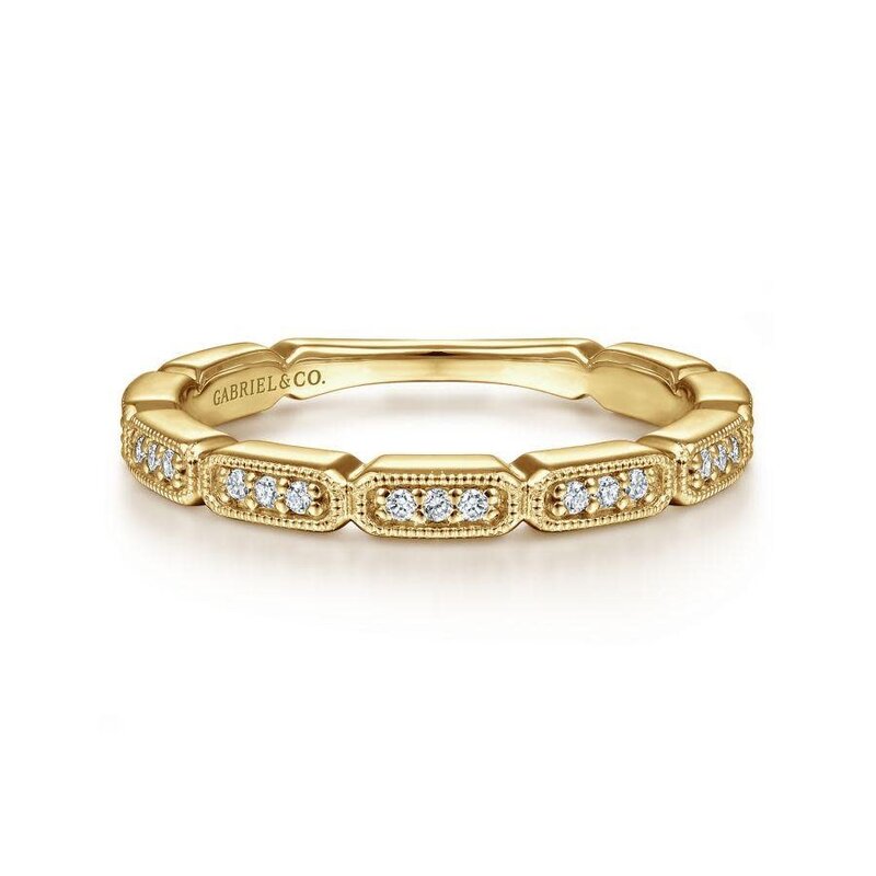 Yellow Gold Diamond Stack Band