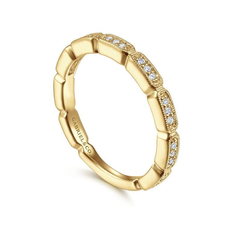 Yellow Gold Diamond Stack Band