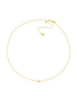 Yellow Gold Mini Diamond Bezel Necklace