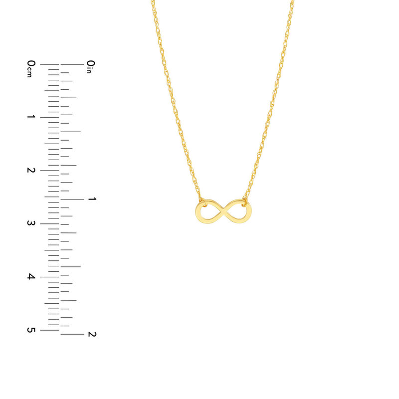 Yellow Gold Mini Infinity Necklace