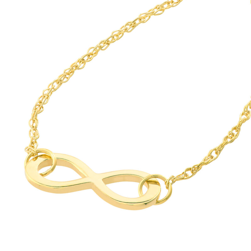 Yellow Gold Mini Infinity Necklace