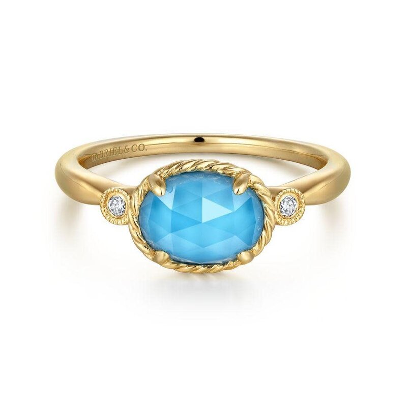 Yellow Gold Turquoise Ring