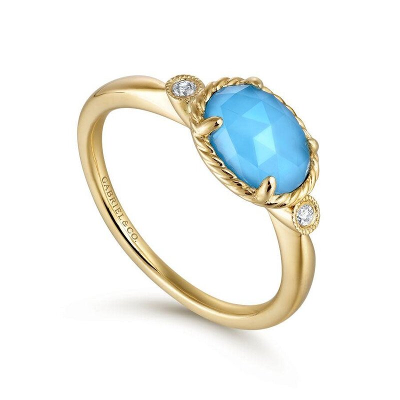 Yellow Gold Turquoise Ring