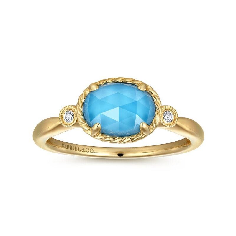 Yellow Gold Turquoise Ring