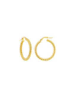 Yellow Gold Twist Hoop Earrings