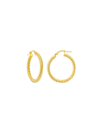 Yellow Gold Twist Hoop Earrings