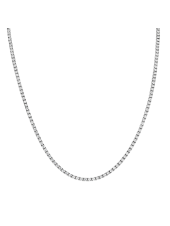 14K White Gold 3ctw Diamond Tennis Necklace