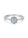 14K White Gold Aquamarine and Diamond Halo Promise Ring