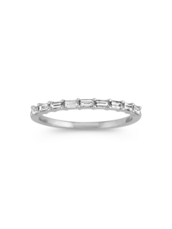 14K White Gold Baguette Diamond Band