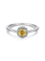 14K White Gold Citrine and Diamond Halo Promise Ring