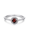 14K White Gold Garnet and Diamond Halo Promise Ring