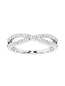 14K White Gold Infinity Style Diamond Band