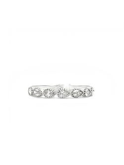 14K White Gold Pear Diamond Band