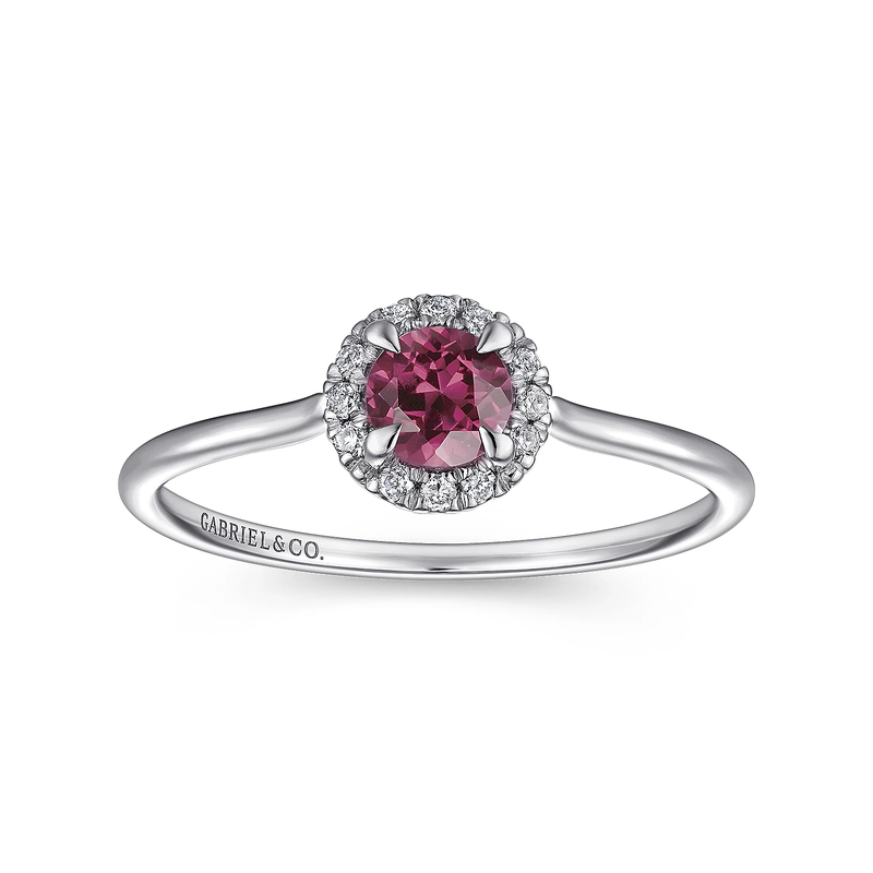 14K White Gold Pink Tourmaline Ring