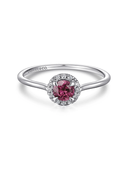 14K White Gold Pink Tourmaline Ring