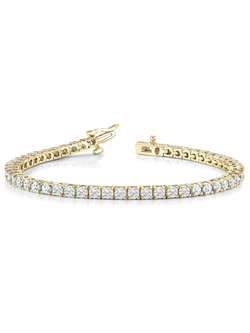 14K Yellow Gold 10ctw Diamond Tennis Bracelet