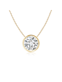 14K Yellow Gold Bezel Set Diamond Necklace