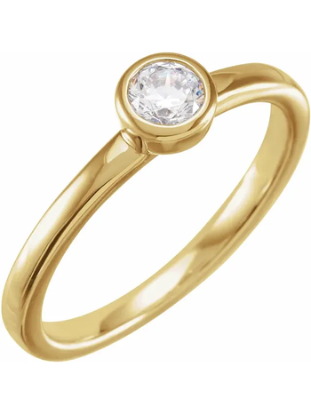 14K Yellow Gold Bezel Set Diamond Ring