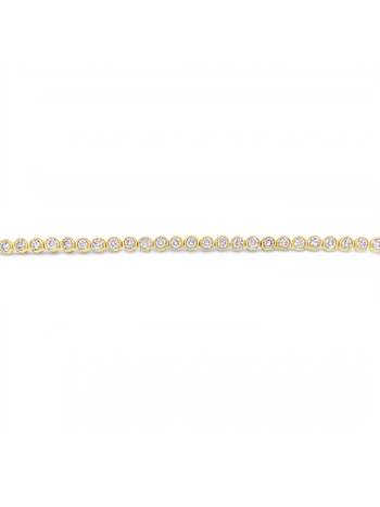 14K Yellow Gold Bezel Set Diamond Tennis Bracelet