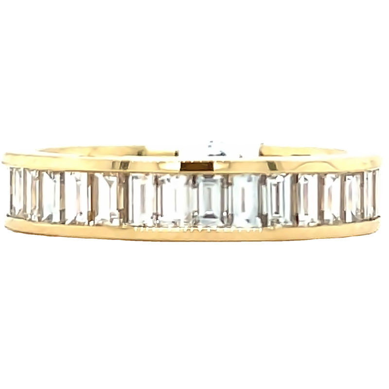 14K Yellow Gold Channel Set Baguette Diamond Band