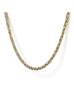 14K Yellow Gold Mens Wheat Chain Necklace