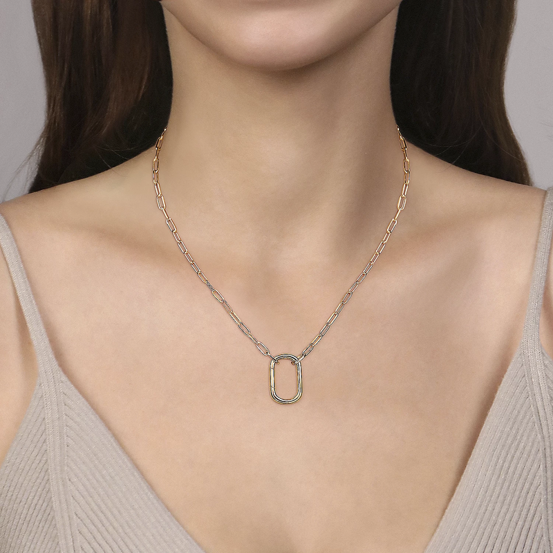 14K Yellow Gold Paperclip Chain Necklace