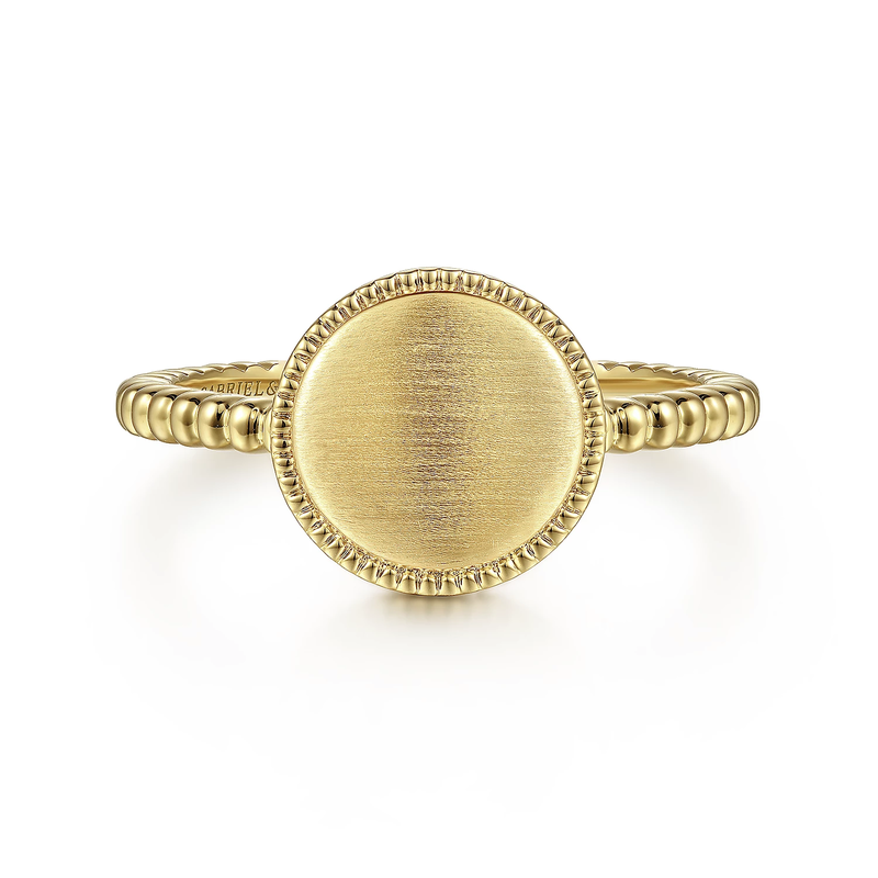 14K Yellow Gold Personalized Signet Ring