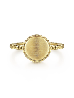 14K Yellow Gold Personalized Signet Ring