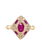 14K Yellow Gold Ruby and Diamond Vintage Inspired Ring