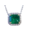 18K White Gold Emerald and Diamond Necklace