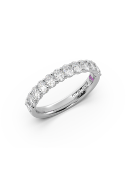 18K White Gold Oval Diamond Band