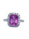 18K White Gold Pink Sapphire Diamond Halo Ring