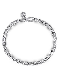 925 Sterling Silver Faceted Chain Bracelet