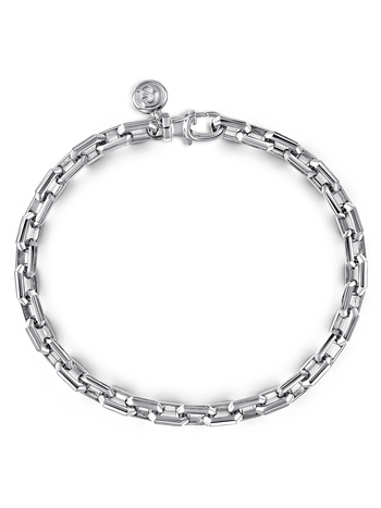 925 Sterling Silver Faceted Chain Bracelet