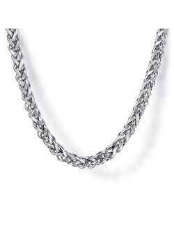 925 Sterling Silver Mens Wheat Chain Necklace