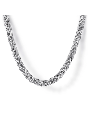 925 Sterling Silver Mens Wheat Chain Necklace