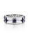 925 Sterling Silver Ring with Princess Cut Sapphire Stations