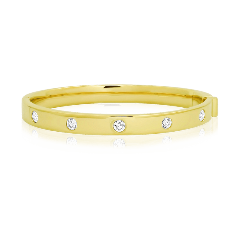 Diamond Station Bangle Bracelet