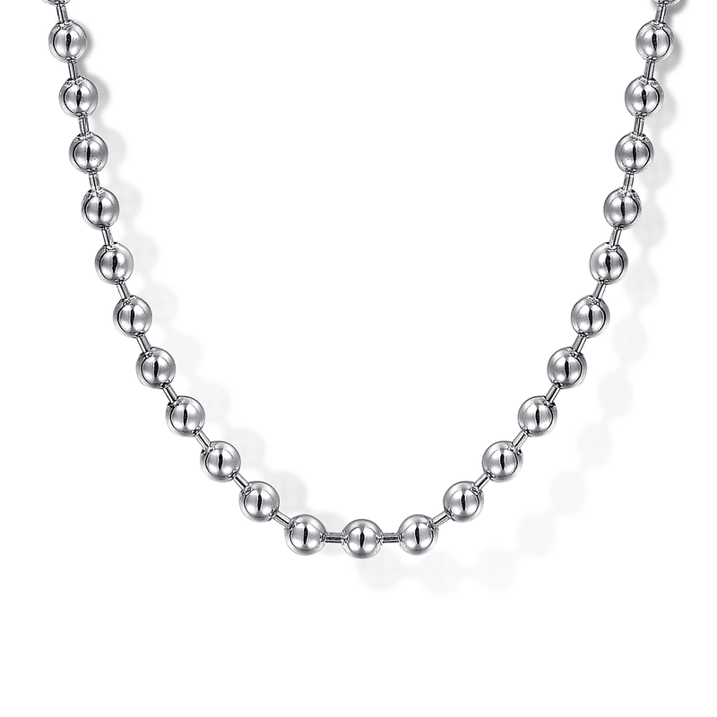 Sterling Silver Gold 3mm Ball Chain Necklace